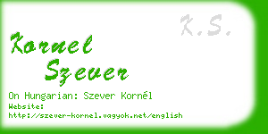 kornel szever business card
