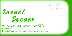 kornel szever business card